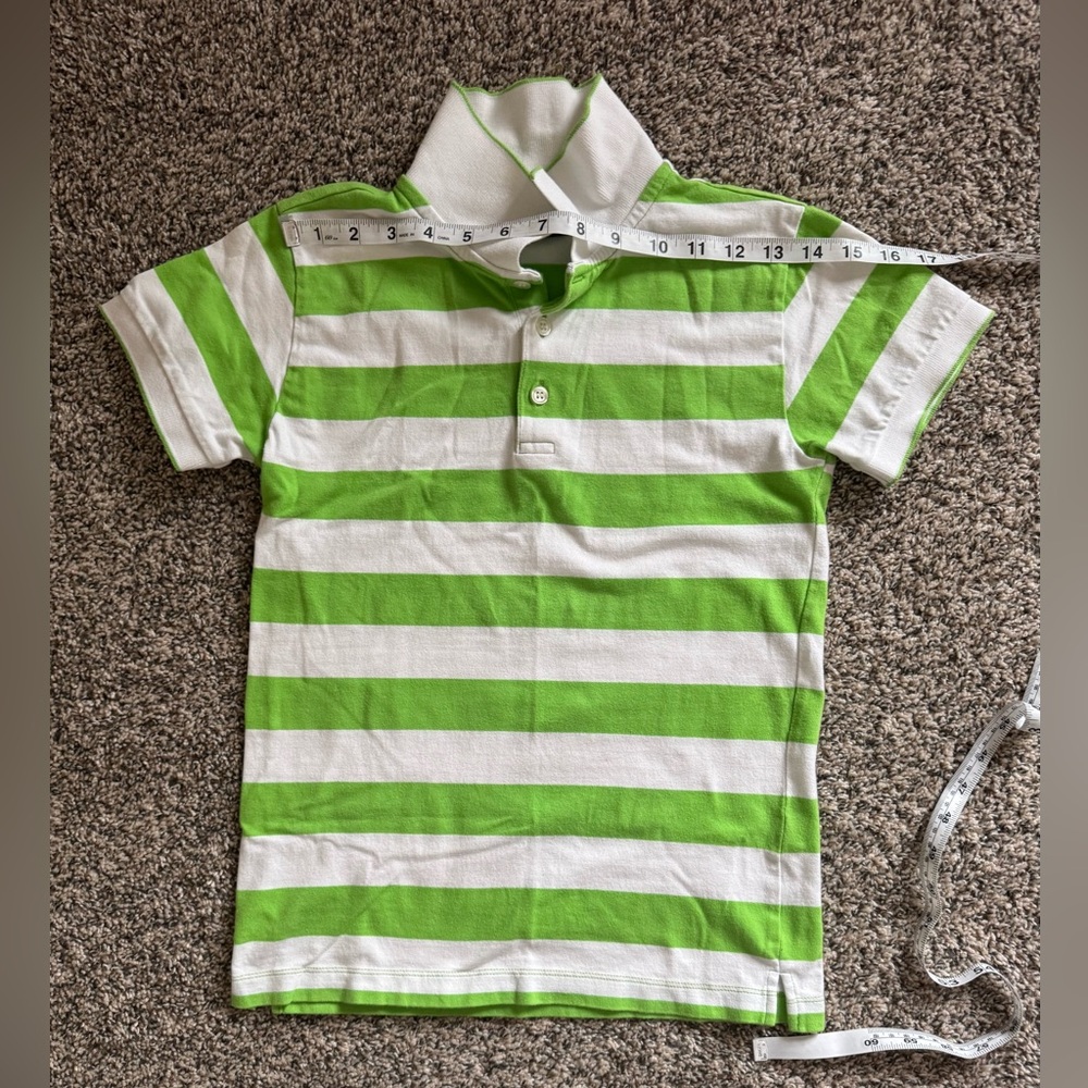 Oscar de la Renta Lime and White Kids Polo Shirt Boys Size (12Y)